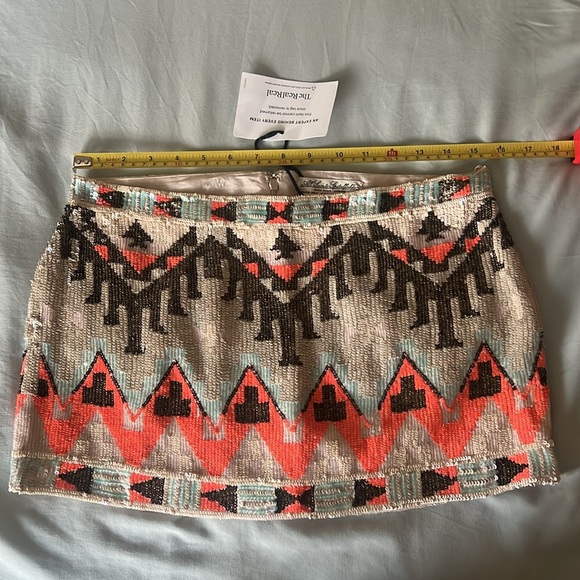 All Saints Spitalfields Embellished Aztec Skirt, Size~6 - Picture 3 of 13